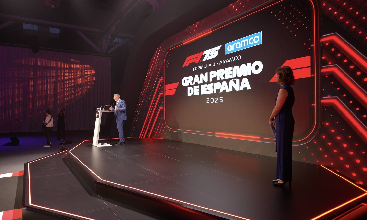 Speech in front of the Gran Premio de España 2025 visual